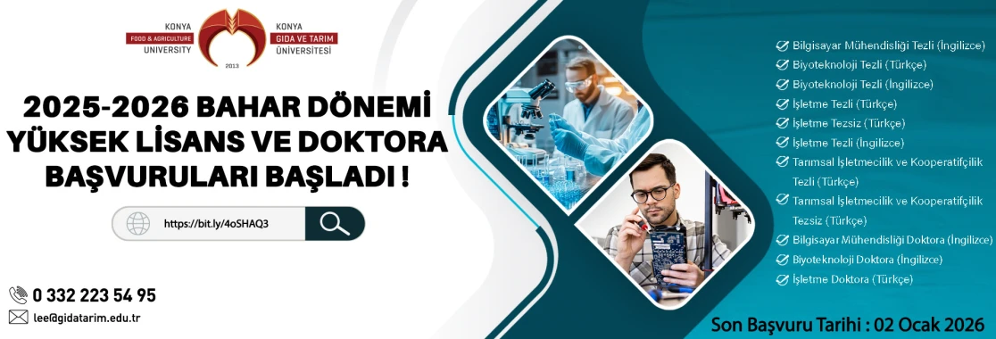2025-2026 Eğitim-&Ouml;ğretim Yılı Bahar Yarıyılı Lisans&uuml;st&uuml; Programlara Başvurular Hakkında Duyuru