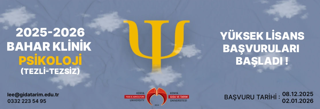 LEE 2025-2026 Eğitim-&Ouml;ğretim Yılı Bahar Yarıyılı Klinik Psikoloji Lisans&uuml;st&uuml; Programlarına Başvurular Hakkında Duyuru