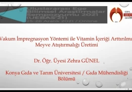 Gıda Mühendisliği Bölümü Öğretim Üyemiz Dr. Öğr. Üyesi Zehra Günel “International Aegean Scientific Research Symposium (UEBAS’21)” Sempozyumuna Katıldı