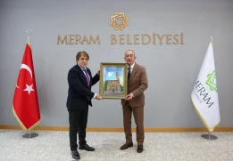 Rektörümüz Prof. Dr. Erol Turan, Meram Belediye Başkanı Sayın Mustafa Kavuş’u Makamında Ziyaret Etti