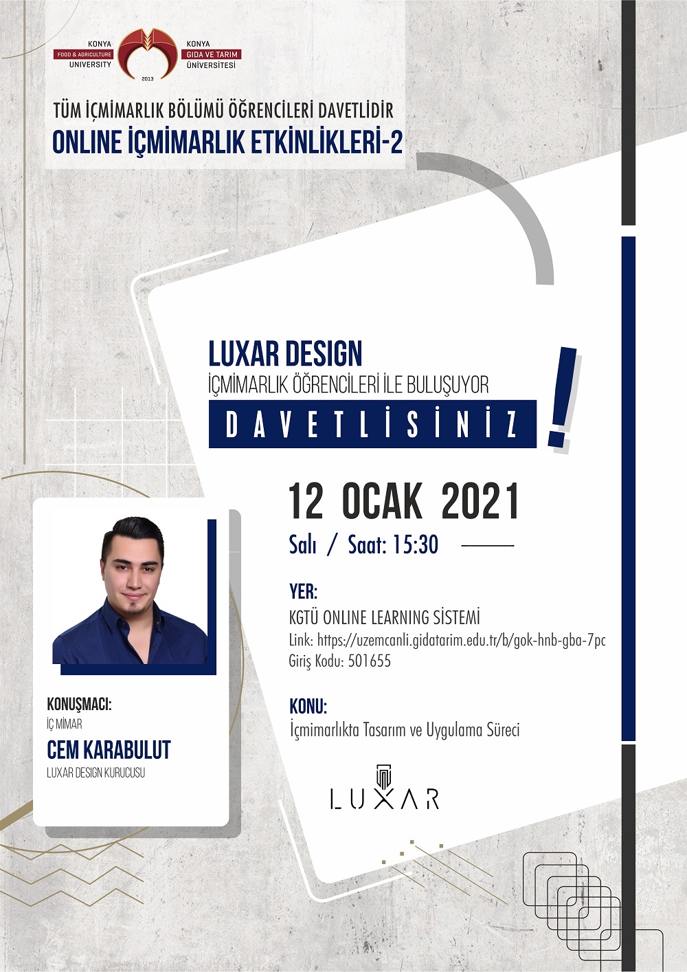 İ&ccedil;mimarlıkta Tasarım Ve Uygulama S&uuml;reci (Online İ&ccedil;mimarlık Etkinlikleri-2)