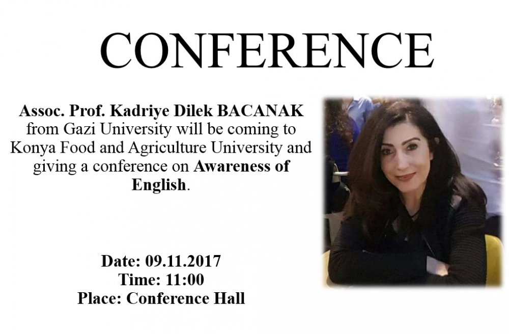 Konferans - &ldquo;Awareness of ENGLISH&rdquo; 9 Kasım 2017 11:00 &ndash; Merkez Amfi
