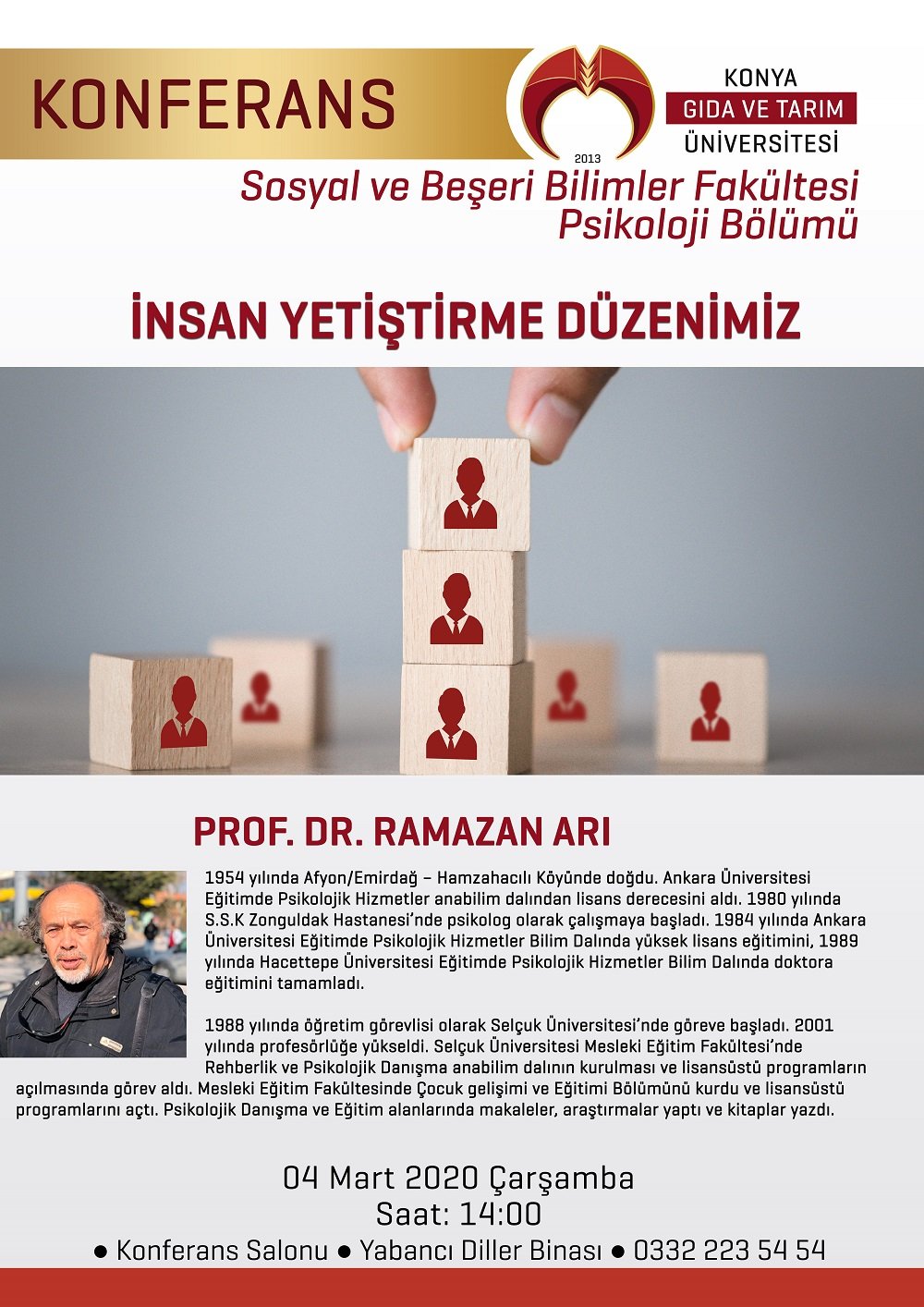 Konferans - İnsan Yetiştirme D&uuml;zenimiz / 04 Mart 2020 &Ccedil;arşamba Saat 14:00