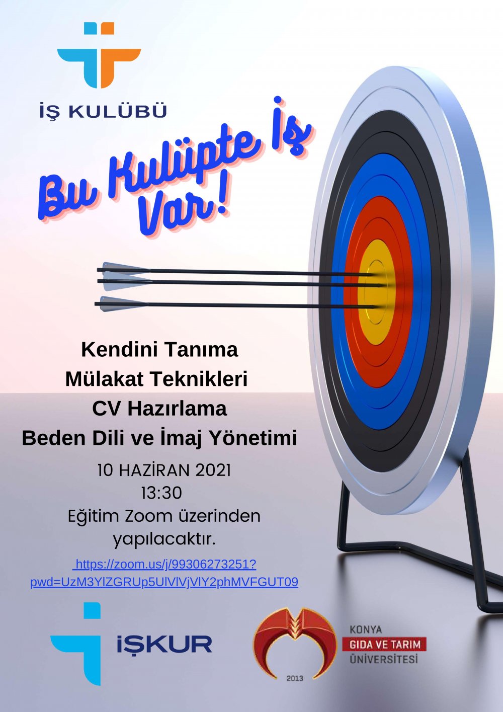 KGT&Uuml; Kariyer Merkezi ve Konya İŞKUR İŞKUL&Uuml;B&Uuml; Kişisel Gelişim Eğitimleri Duyurusu - 10 Haziran 2021, 13:30-15:30