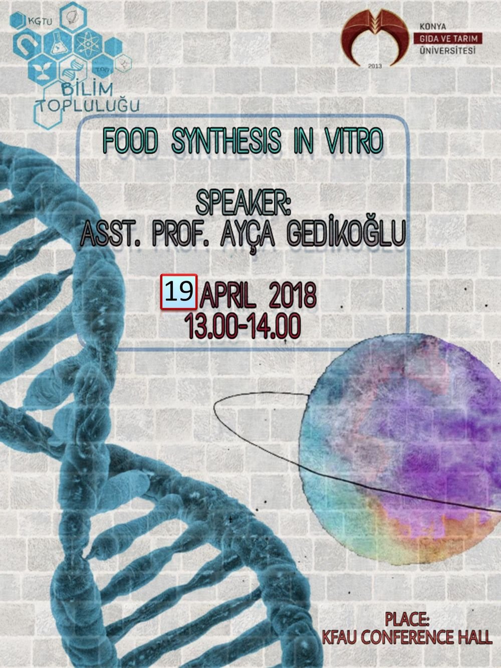 Bilim Topluluğu - Food Synthesis In Vitro / 19 Nisan Perşembe 13:00