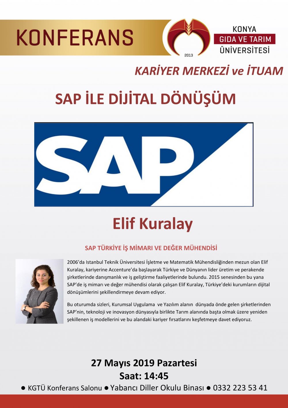 Konferans - SAP ile Dijital D&ouml;n&uuml;ş&uuml;m / 27 Mayıs 2019 Pazartesi 14:45