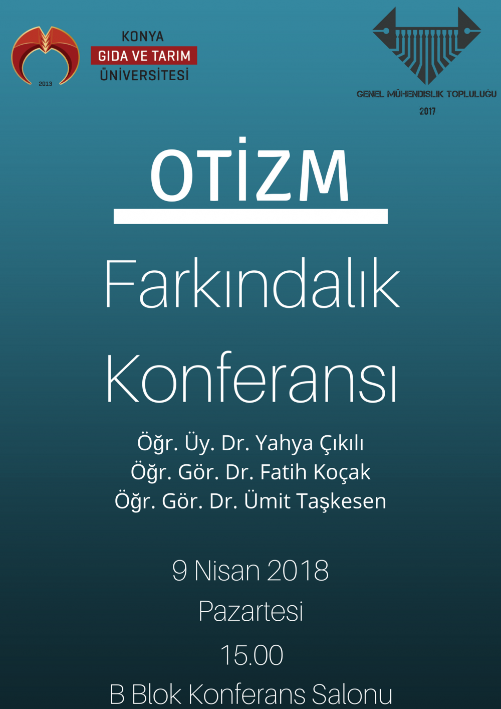 Genel M&uuml;hendislik Topluluğu Otizm Farkındalık Etkinliği &ndash; 9 Nisan Pazartesi 15:00