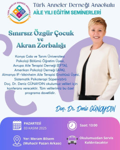 Türk Anneler Derneği Anaokulu Seminerinde "Sınırsız Özgür Çocuk ve Akran Zorbalığı" Konuşuldu