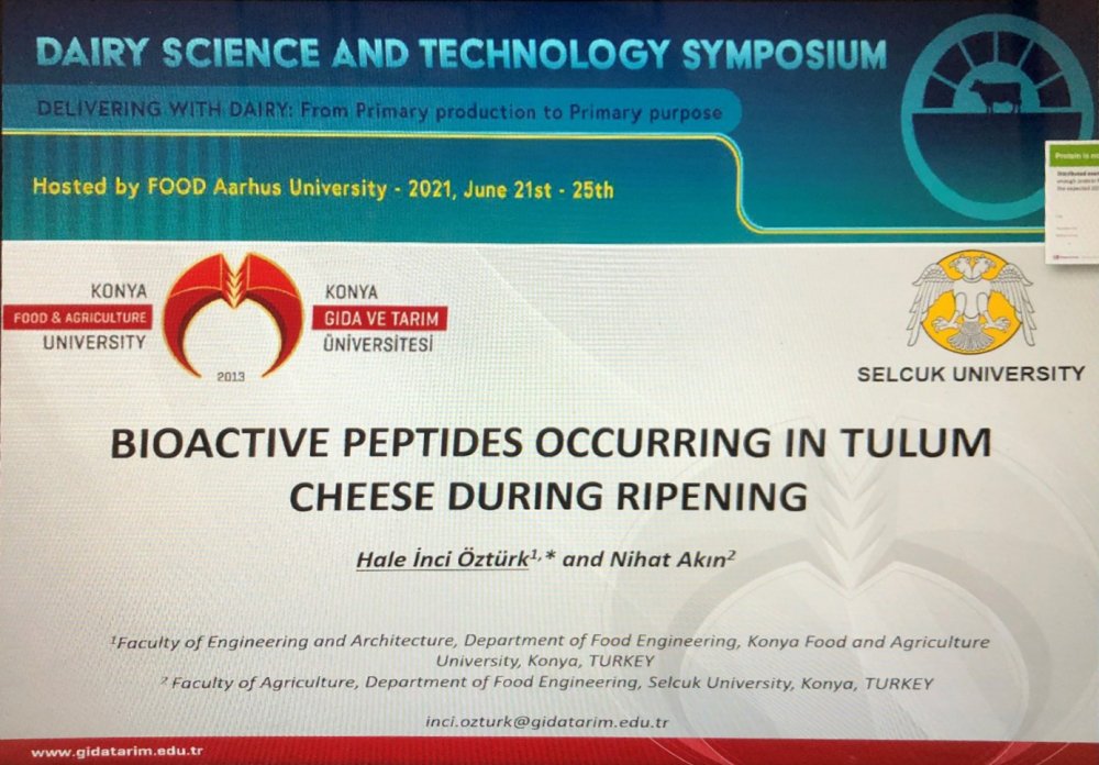 Gıda Mühendisliği Bölümü Öğretim Üyemiz Dr. Öğr. Üyesi Hale İnci Öztürk Aarhus Üniversitesi tarafından düzenlenen “Dairy Science and Technology Symposium 2021” Etkinliğine Katıldı